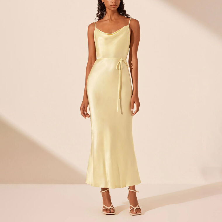La Lune Bias Cowl Midi Dress image number null