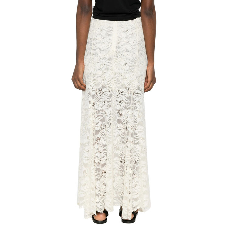 Flared Hem Lace Maxi Skirt image number null