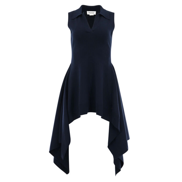 Napkin Hem Backless Knit Top image number null