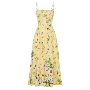 Sleeveless Corset Dress With Long Flared Skirt