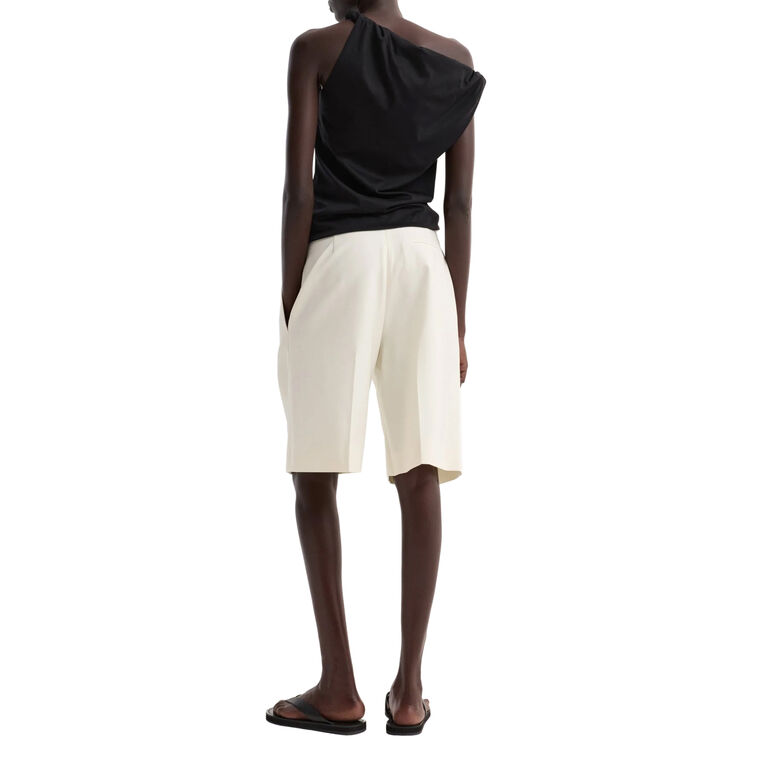 Sleeveless Sculptural Cotton Silk Top image number null