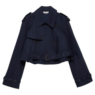 Cropped Belted Trench Coat