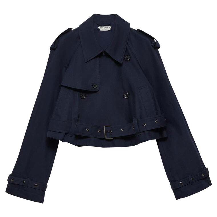 Cropped Belted Trench Coat image number null