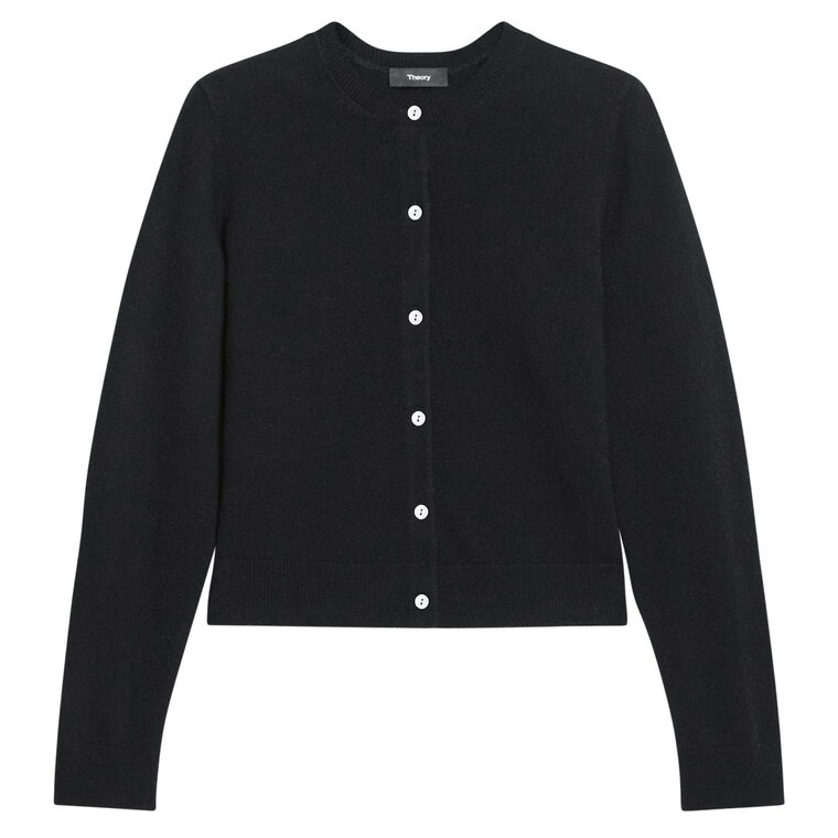 Long Sleeve Crew Neck Cashmere Cardigan image number null