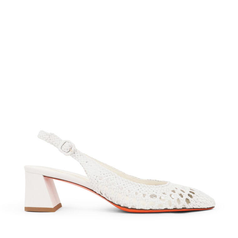 Laser-Cut Leather Slingback Pump image number null