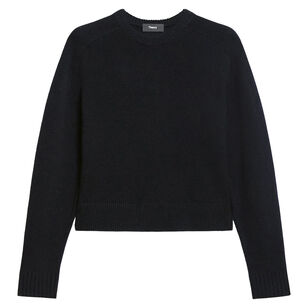 Long Sleeve Cropped Crew Neck Cashmere Sweater
