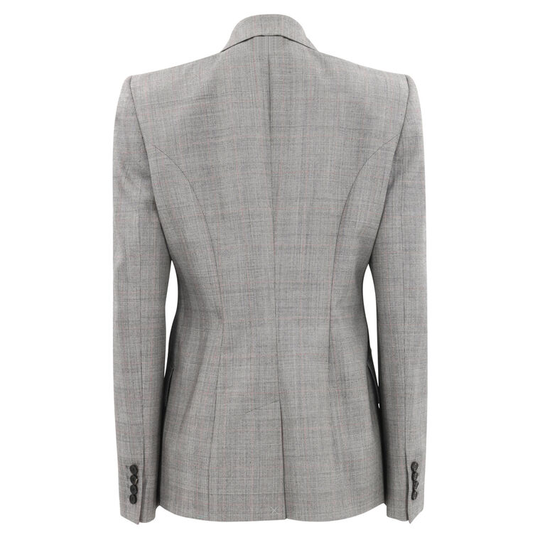 Prince of Wales One-Button Wool Blazer image number null