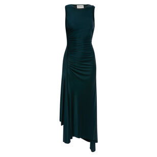 Sleeveless Twist Detail Asymmetric Hem Midi Dress