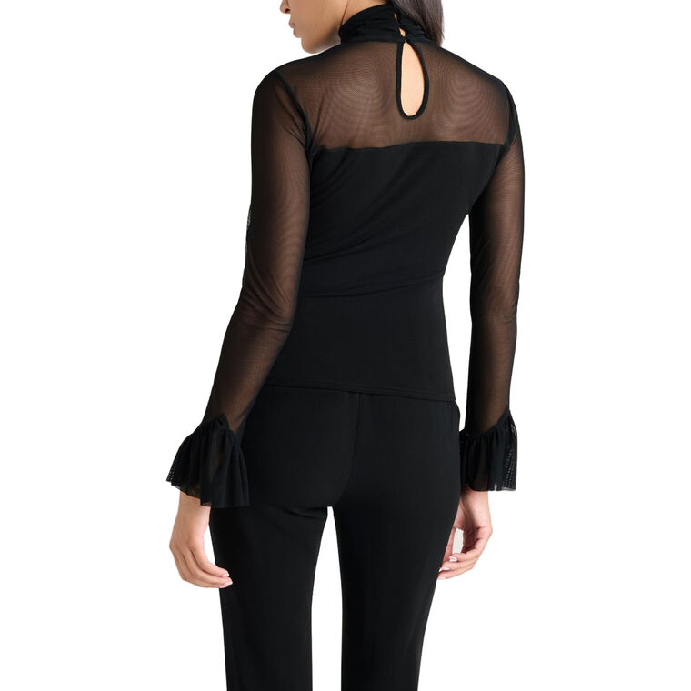 Lucy Long Sleeve Super Stretch Sheer Turtleneck Top image number null