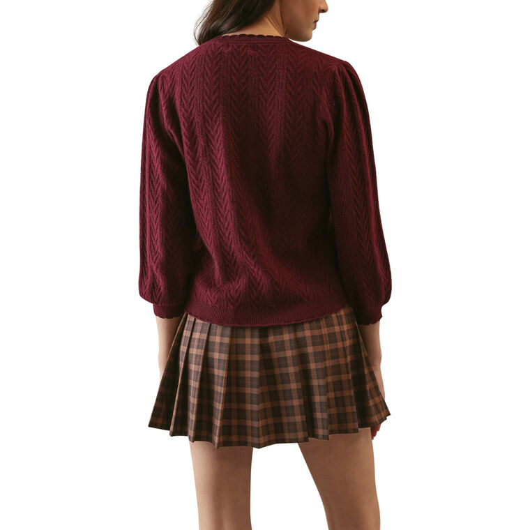 Charlene Cashmere Textured Crewneck Sweater image number null