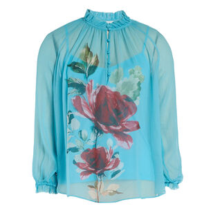 Karla Long Sleeve Silk Chiffon Blouse