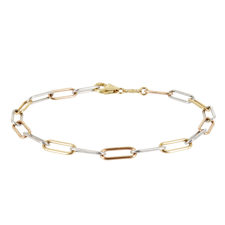 Tri Color Paper Clip Bracelet image number null