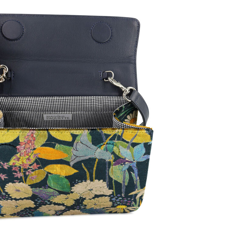 Jackie Printed Velvet Top Handle Bag image number null