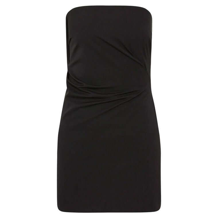 Wool Drape Strapless Mini Dress image number null