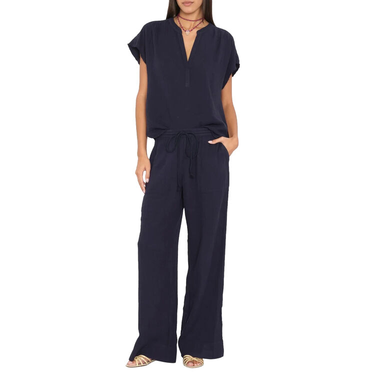 Kayson Wide-Leg Gauze Pull-On Pant image number null