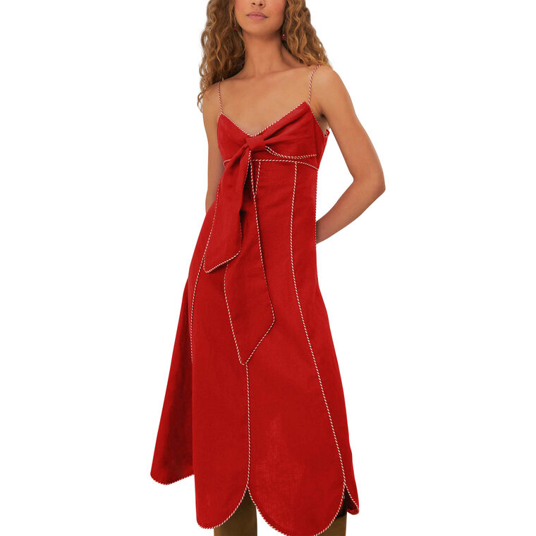 Sleeveless Linen Midi Dress image number null