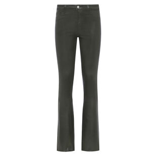 Ruth Coated High Rise Straight-Leg Raw Hem Jean