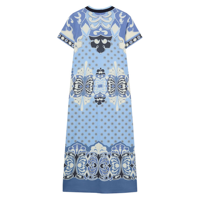 Short Sleeve Sporty Swing Midi Dress image number null