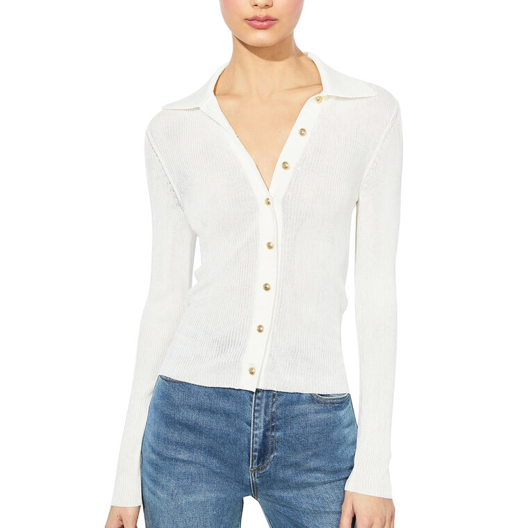 Nealie Ribbed Polo Cardigan image number null