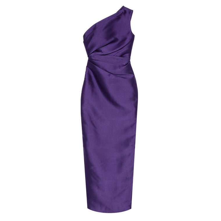 Kira One-Shoulder Draped Bodice Maxi Dress image number null