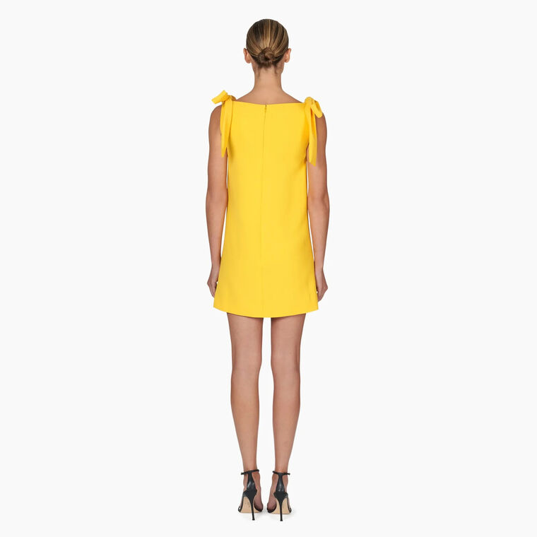 Embroidered Sleeveless Shift Dress With Boatneck image number null