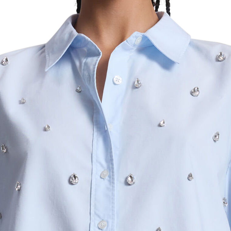 Mackie Embellished Cropped Cotton Shirt image number null