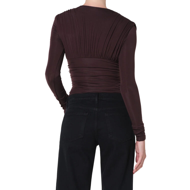 Abbi Long Sleeve Ruched Bodysuit image number null