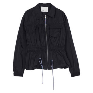 Ripstop Ruched Zip-Up Jacket