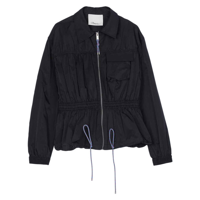 Ripstop Ruched Zip-Up Jacket image number null