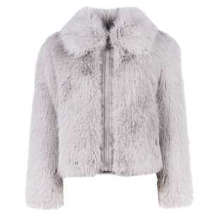 Kelly Faux Fur Jacket With Oversized Collar