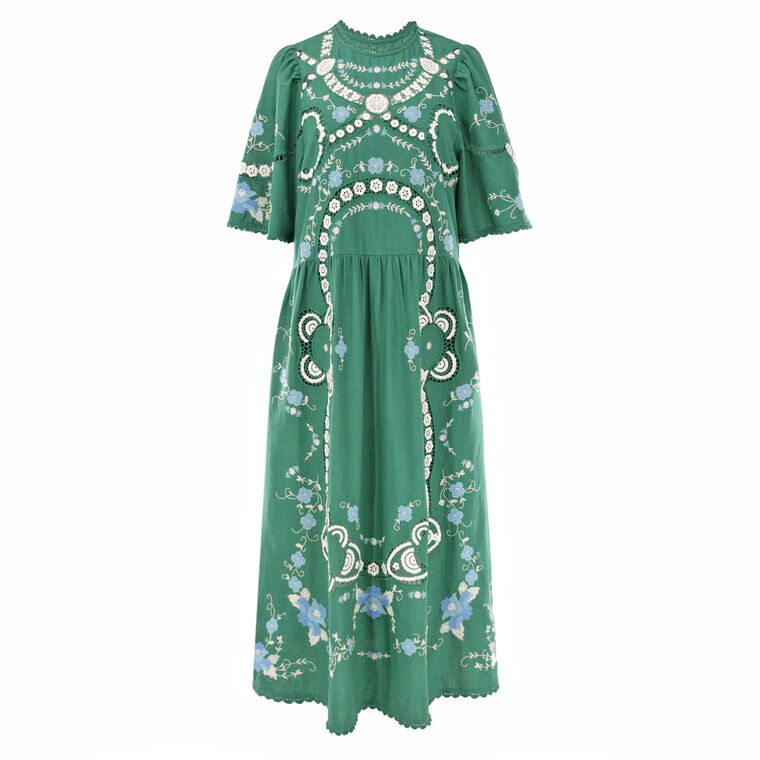 Vesna Embroidery Short Sleeve Dress image number null