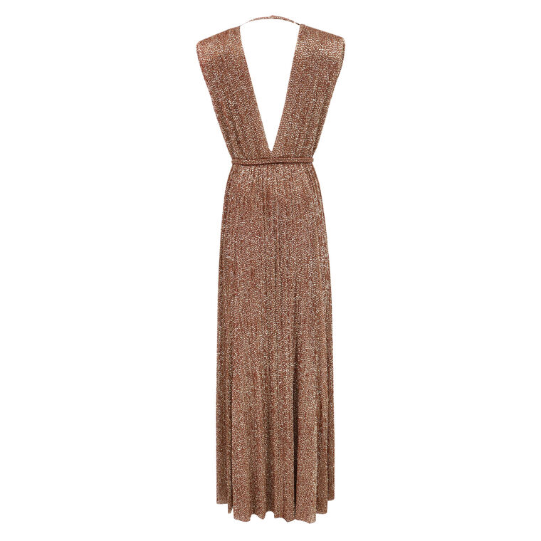 Savory Metallic Sleeveless Gown image number null