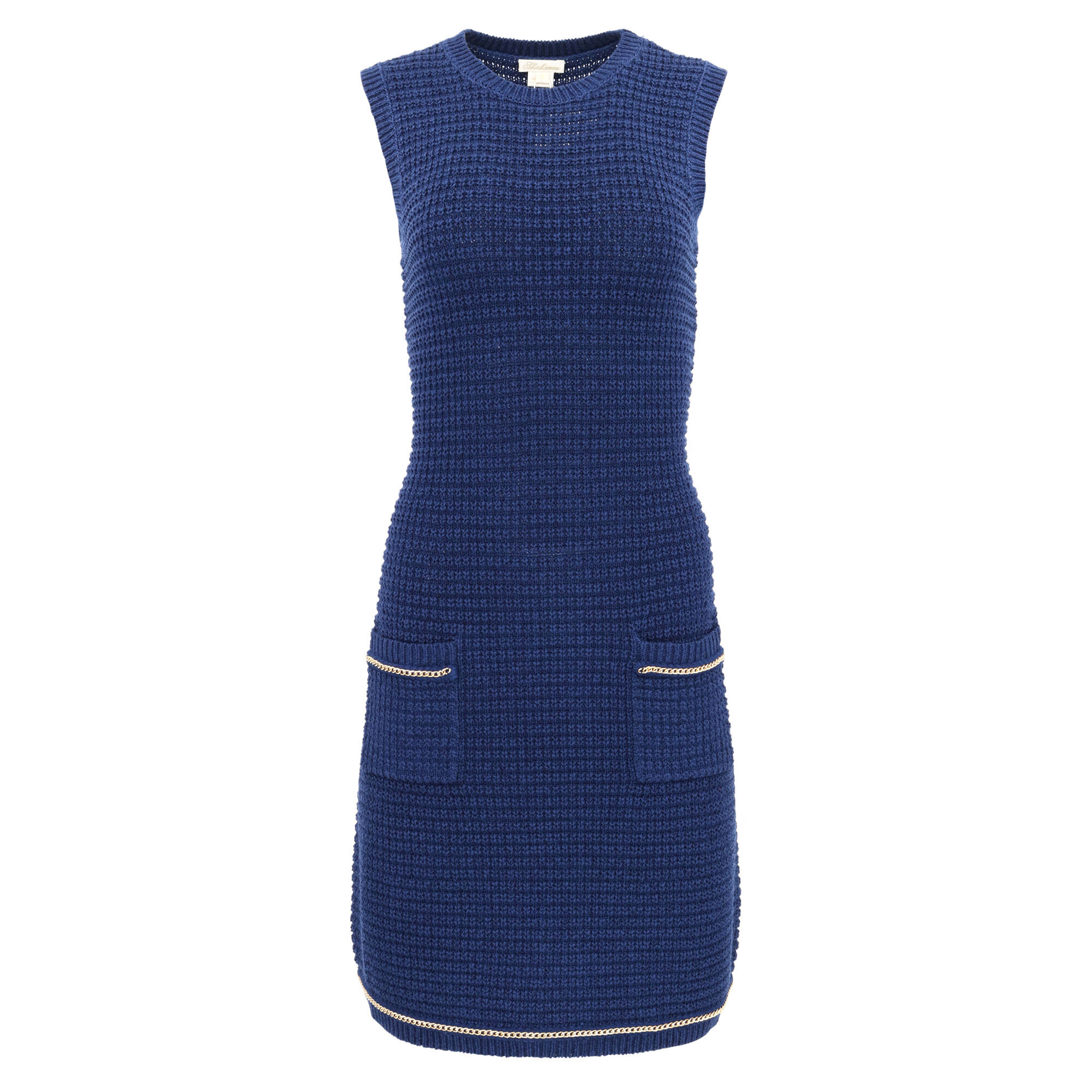 ワンピース Blue tweed papillon chain flare dress Ashe 2 Short-Sleeve Denim Dress