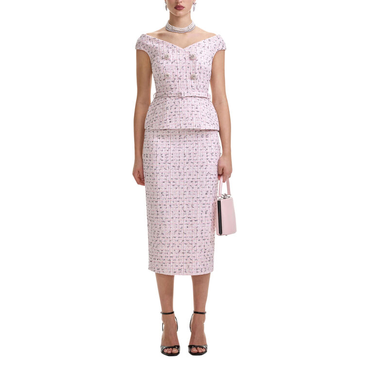 Boucle Pearl Midi Dress image number null