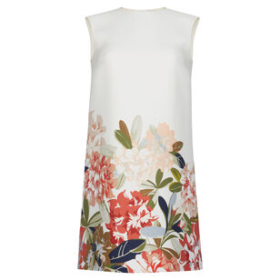 Ani Sleeveless Mini Dress In Printed Silk Wool