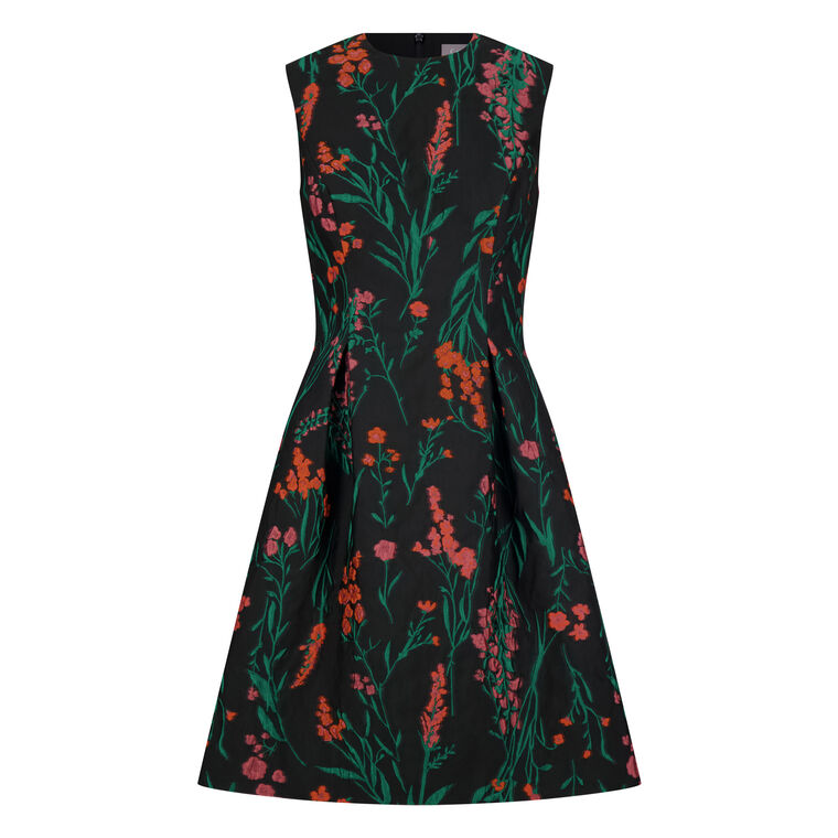 Betsy Sleeveless Floral Jacquard A-Line Mini Dress image number null