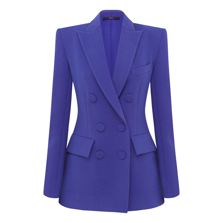 Stretch Crepe Double Breasted Blazer image number null