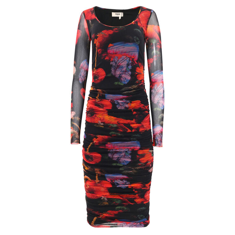Fuzzi Ruched Long Sleeve Dress | Tootsies