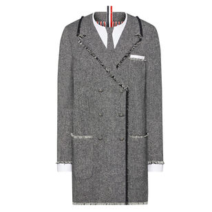 Solid Donegal Tweed Trompe L'Oeil Dress