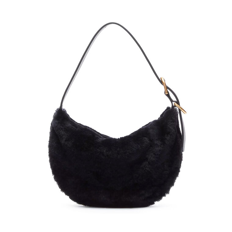 Mercer Small Shearling Hobo Bag image number null