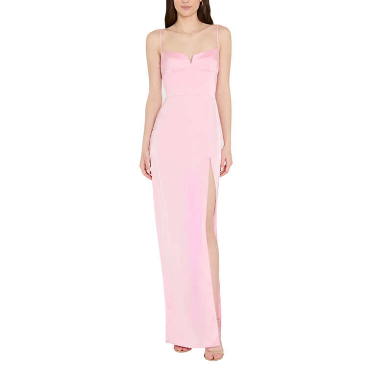 Lyra Sleeveless Satin Maxi Dress image number null