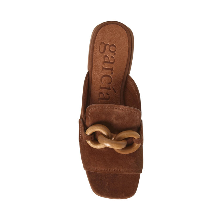 Enna Low Heel Slide Sandal With Wood Detail image number null