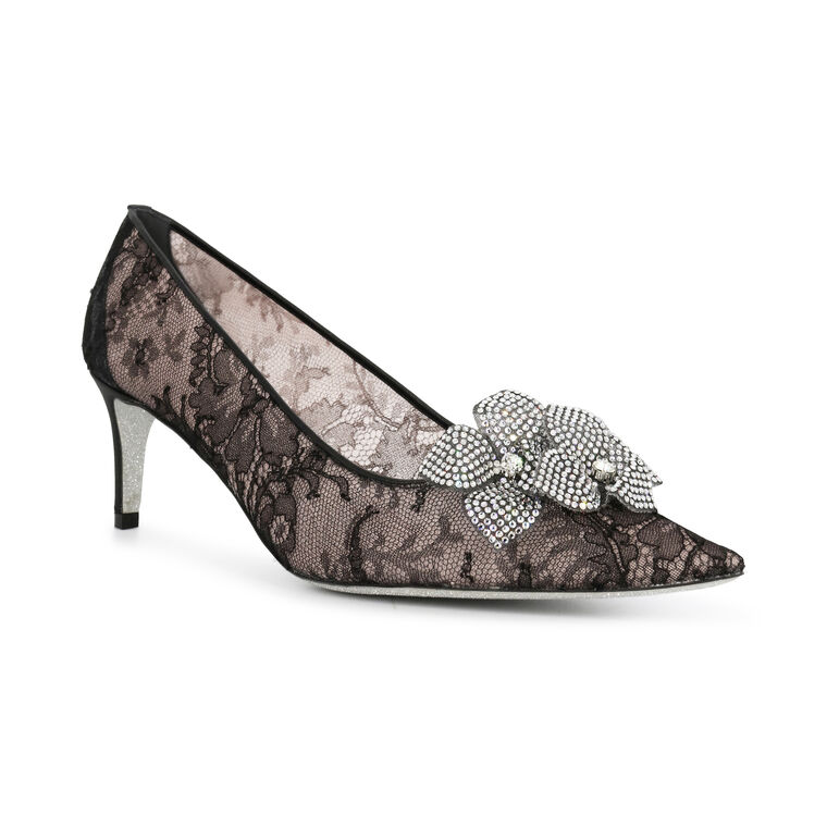 Lace Pointed Toe Kitten Heel image number null