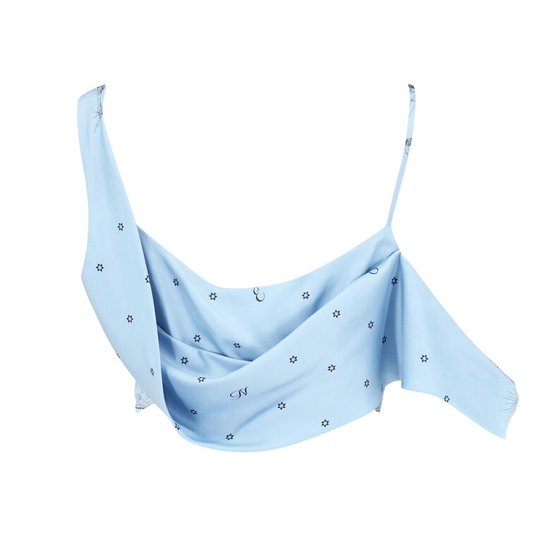 Sleeveless Printed Silk Scarf Top image number null