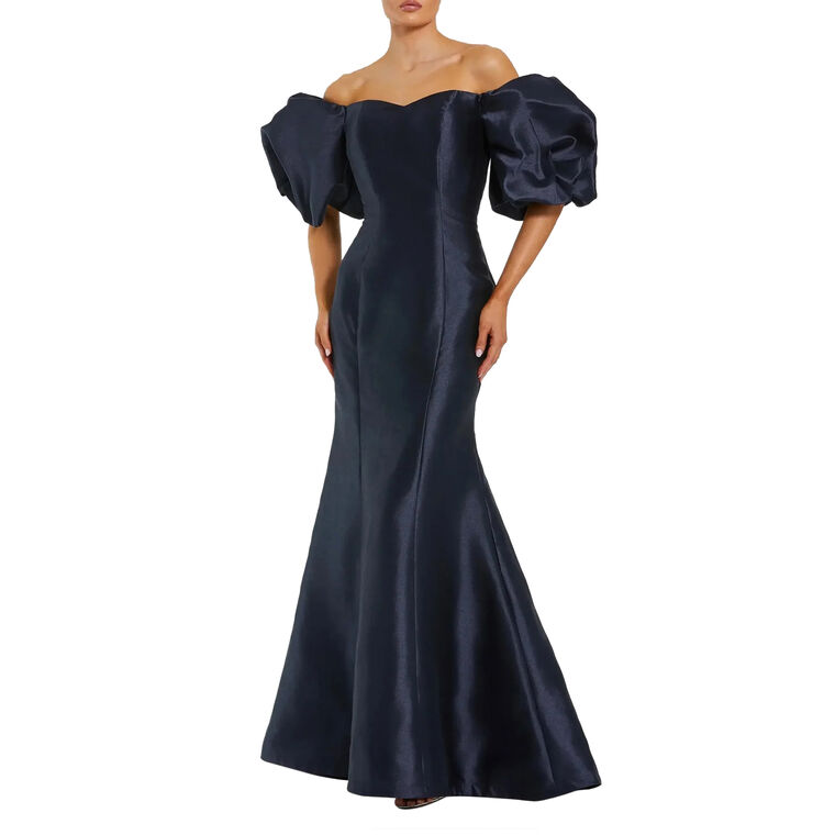 Sweetheart Neckline Off-The-Shoulder Puff Sleeve Gown image number null