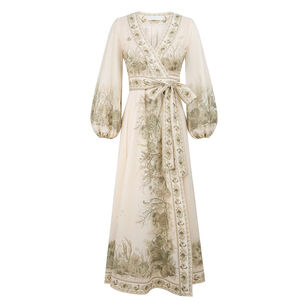 Wanderlust Long Sleeve Midi Wrap Dress