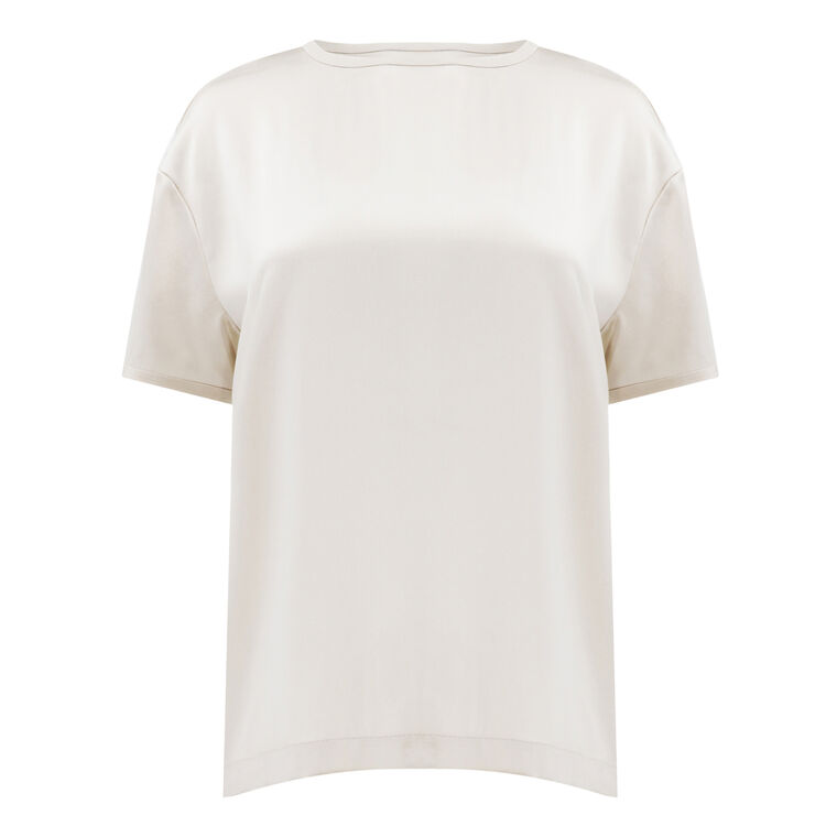 Round Neck Silk T-Shirt image number null