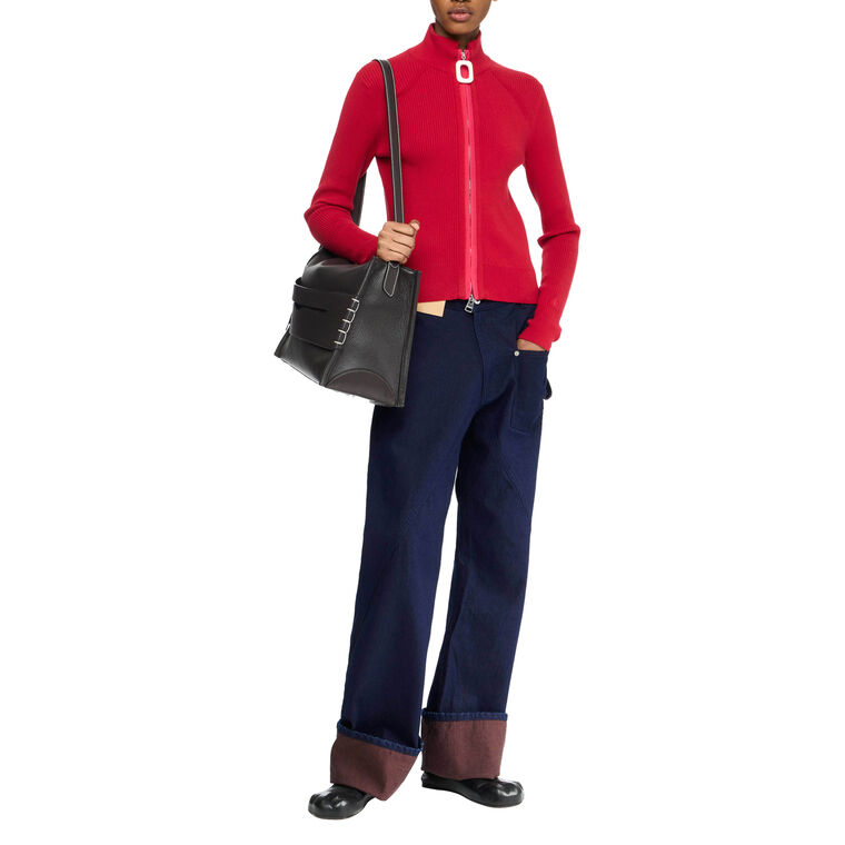 Fitted Zip Up Cardigan image number null