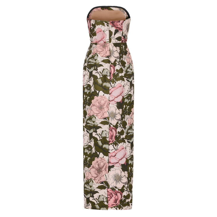 Ella Strapless Jacquard Maxi Dress image number null