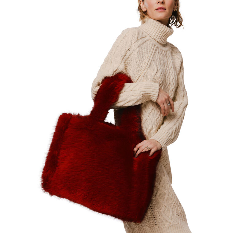 Oversized Faux Fur Tote image number null
